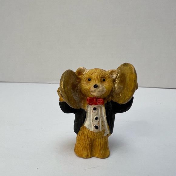 SET OF 6 RESIN TEDDY BEAR BAND FIGURINES WITH INSTRUMENTS 2" TALL EACH *EUC VTG* - Picture 6 of 11